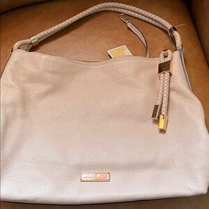 Michael Kors Cream Leather Shoulder Bag with Gold Details